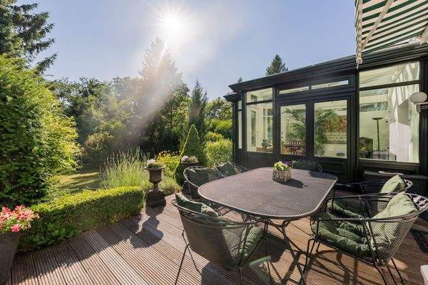 Sun terrace with awning