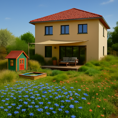 Stadtvilla Spielhaus Ki generiert