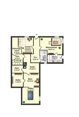 Einliegerwohnung und Keller