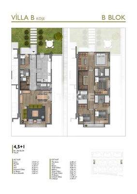 Villas in a Complex with Garden and Balconies in Basaksehir