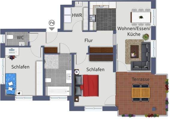 Grundriss Wohnung 2