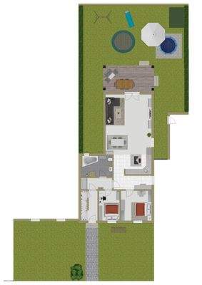 Erdgeschoss und Außenbereich