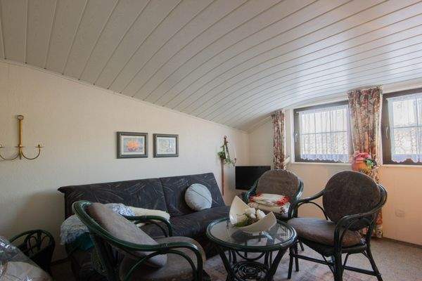 Schlafzimmer im Dachgeschoss des Wohnhauses