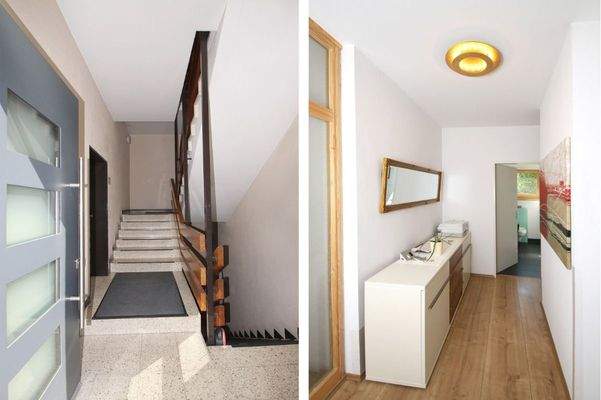 Hauseingang und Flur im Obergeschoss