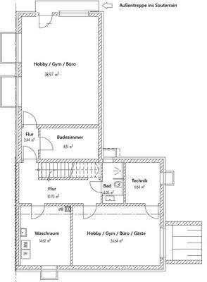 Grundrissplan Souterrain