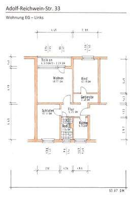 Grundriss A-R-Str. 33 links, farbige Wanddarstellung