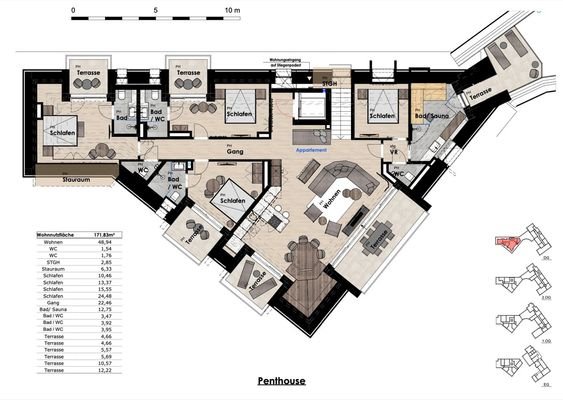 Grundriss Penthouse