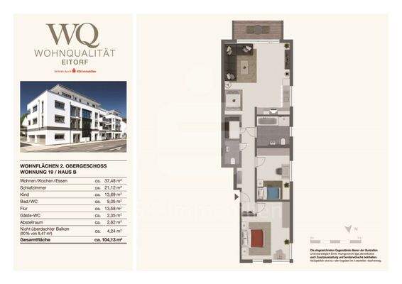 Grundriss Haus B Wohnung 19