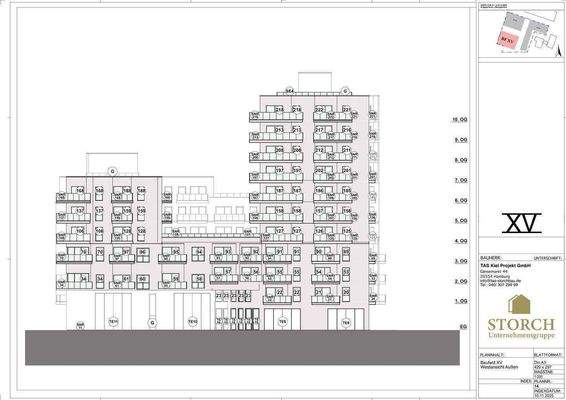 Baufeld XV Westansicht