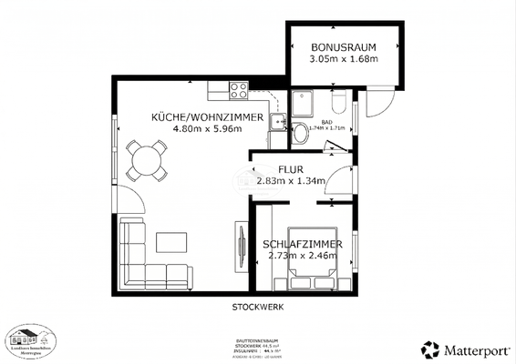 Grundriss Ferienwohnung, Skizze