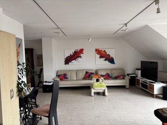 Wohnzimmer unterm Dach