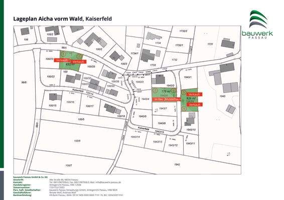Lageplan Grundstücke 