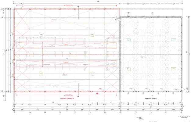 Grundriss Lagerhallen "Neu" & Bestand