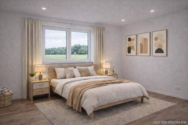 KI-Gemütliches Schlafzimmer als Ruheoase