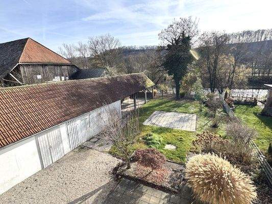 Blick vom OG auf den eigenen Traumgarten