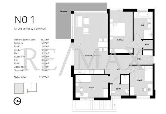 *Weiterer Grundriss BA 2 Whg 01, 115,72 m²