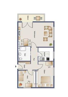 Aufteilung der Fläche