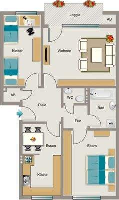 Grundriss exemplarisch