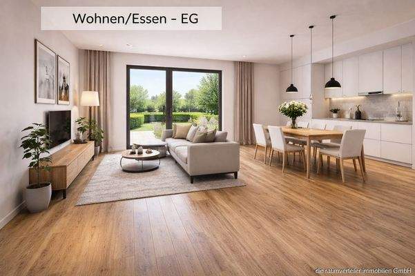 Visualisierung Wohn- und Essbereich