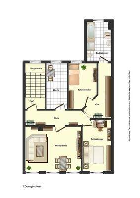 Grundrißskizze 2. OG
