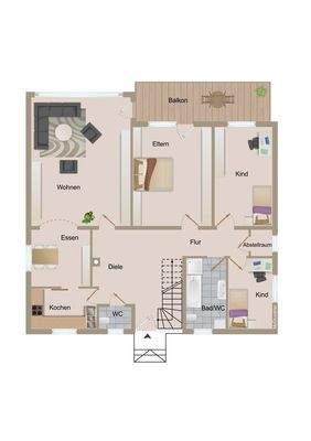 Grundriss EG Hauptwohnung