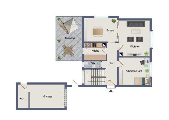 Grundriss EG visualisiert