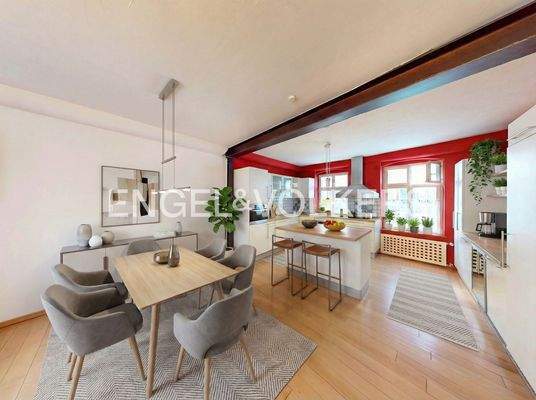 Wohnzimmer und Küche