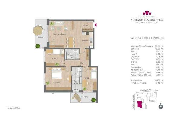 Grundriss Wohnung 14