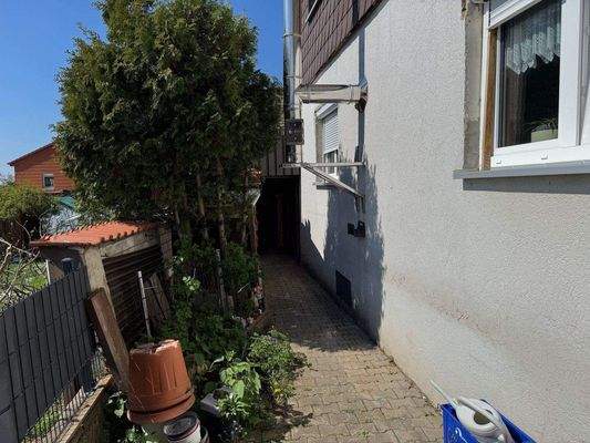 Zugang Schuppen Werkstatt