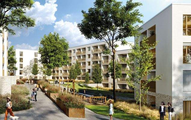 Moderne Wohnanlage Innenhof