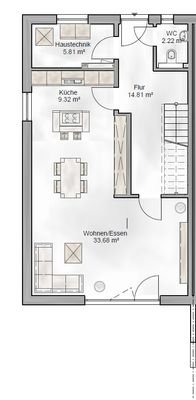 Erdgeschoss Haus 1, Haus 3 und Haus 5