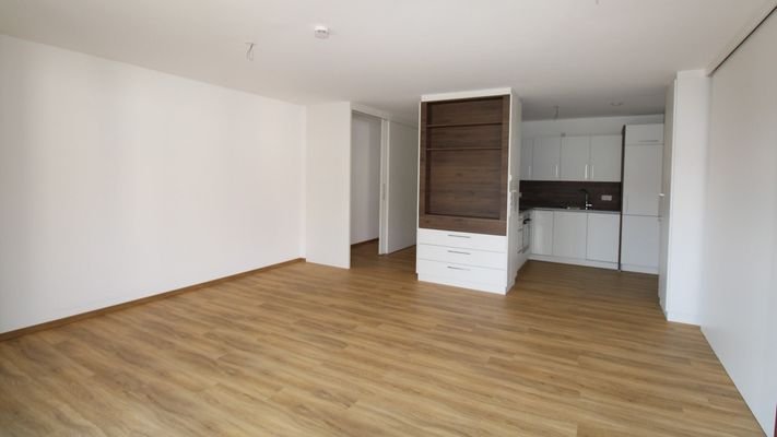 Wohnzimmer mit Einbauschränken