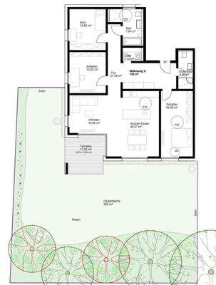 Grundriss Wohnung Nr. 2