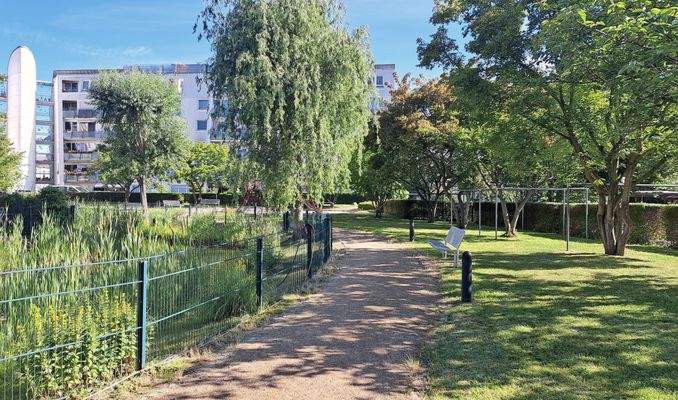 Bänke und Wäscheplatz 