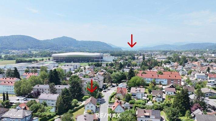 Luftbild mit Makierung