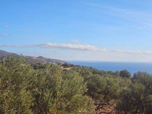 Kreta, Agios Nikolaos: Großes Baugrundstück mit herrlichem Meerblick zu verkaufen