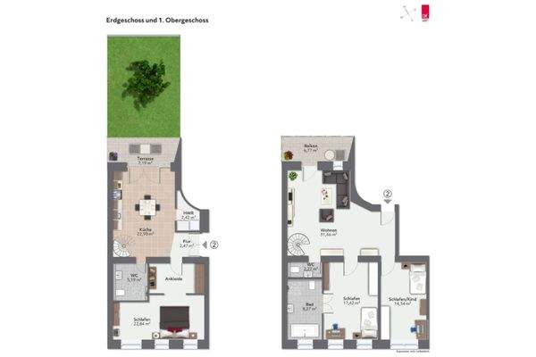 Grundriss Maisonette Nr 02