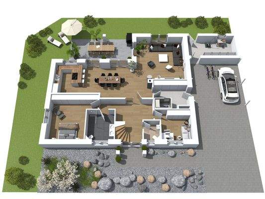 3D-Grundriss bei Tageslicht