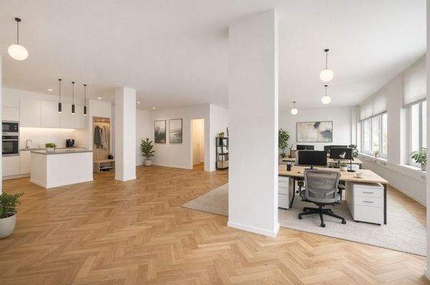 Büro virtuell möbliert