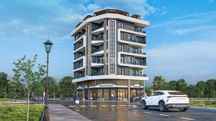 Flats in a Complex 400 M from the Sea in Alanya Antalya