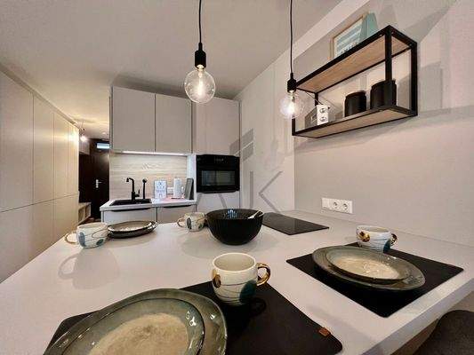 hochwertige Küche mit Block