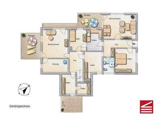 Grundriss Gartengeschoss