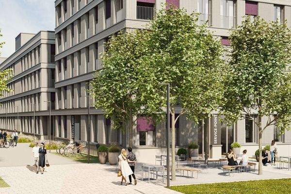 illustrierte Außenansicht Service Point