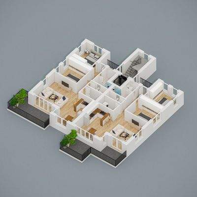 Grundriss Visualisierung Ergeschoss 1