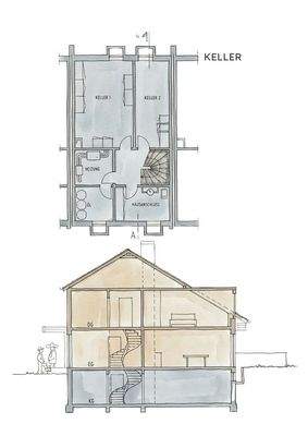 Grundriss Keller _ Haus-Querschnitt