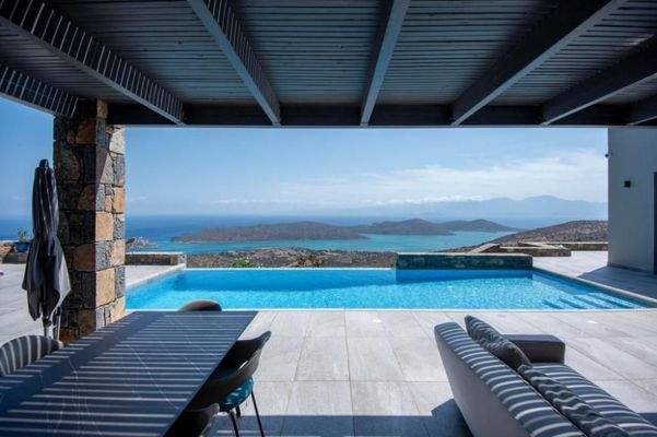 Kreta, Plaka Elounda: Wunderschöne Villa mit atemberaubendem Blick auf die Insel Spinalonga