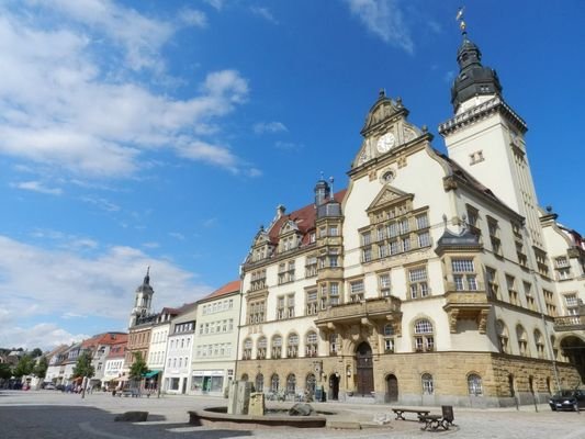 Werdau Rathaus und Markt