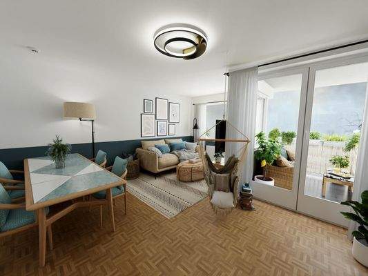 Einrichtungsbeispiel Wohnzimmer (Visualisierung)