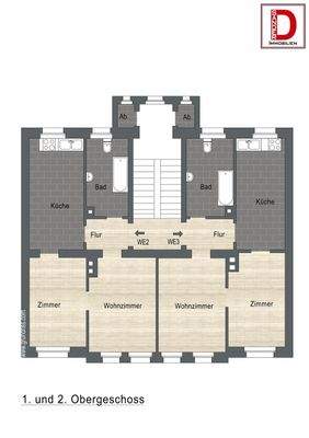 Grundriss 1. und 2. OG 