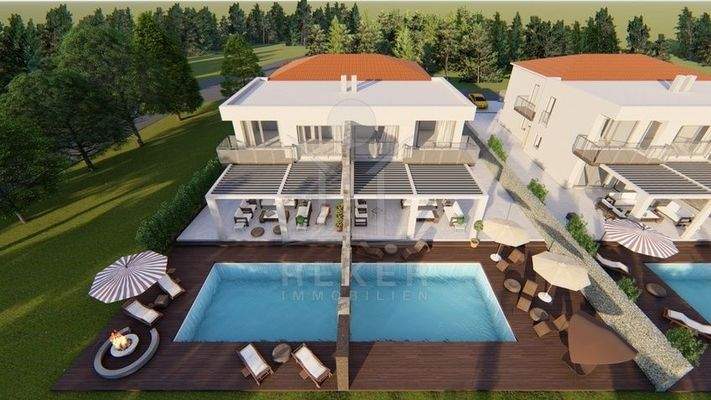 Drei Duplex-Villen mit Pools sind vorgesehen